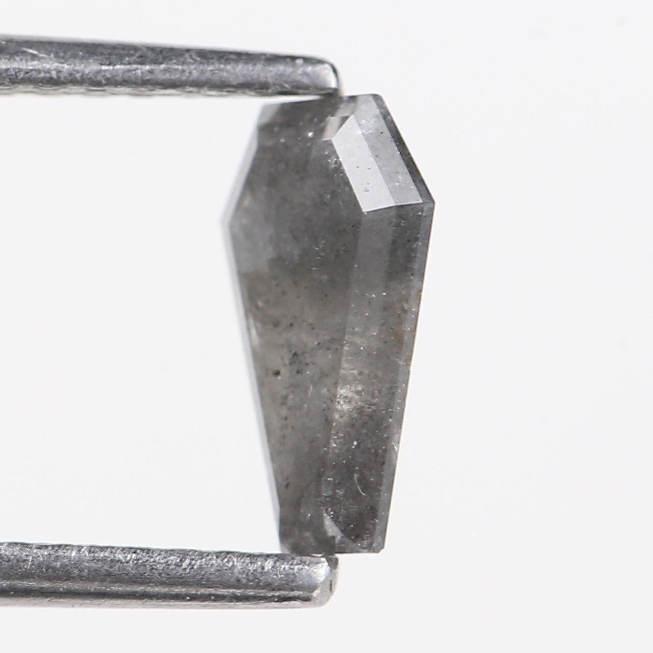 0.68 Carat Natural Salt And Pepper Grey Coffin Cut Loose Diamond 7.73 MM