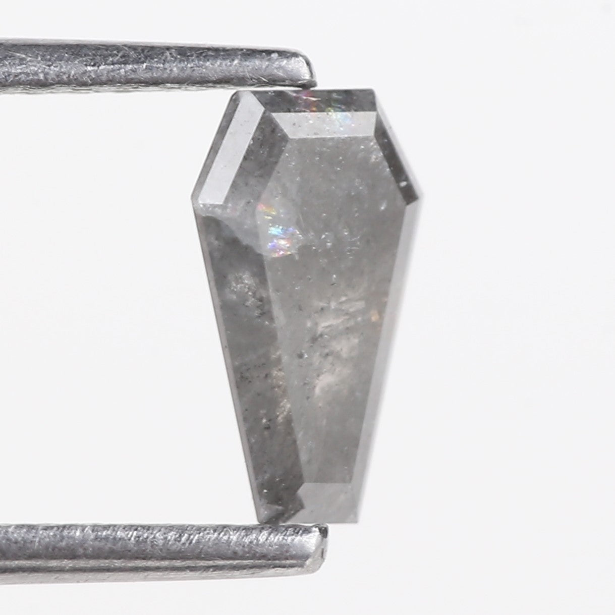 0.68 Carat Natural Salt And Pepper Grey Coffin Cut Loose Diamond 7.73 MM