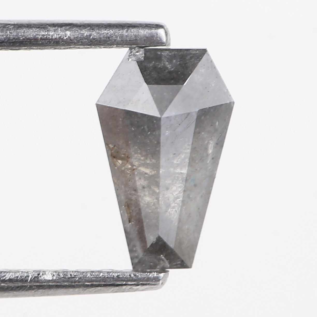 0.68 Carat Natural Salt And Pepper Grey Coffin Cut Loose Diamond 7.73 MM