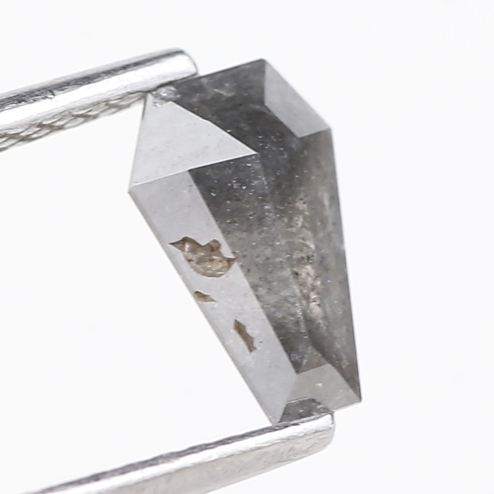 0.68 Carat Natural Salt And Pepper Grey Coffin Cut Loose Diamond 7.73 MM