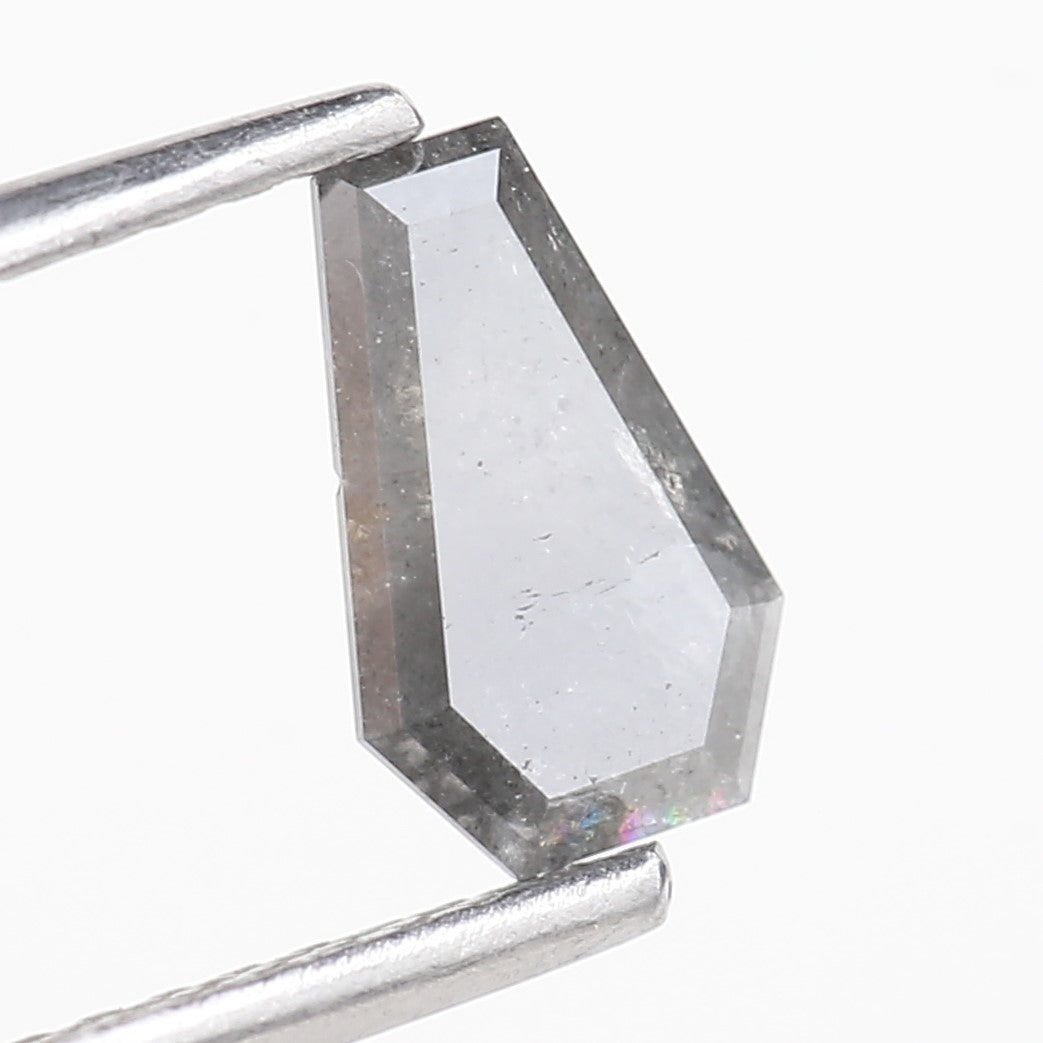 0.68 Carat Natural Salt And Pepper Grey Coffin Cut Loose Diamond 7.73 MM
