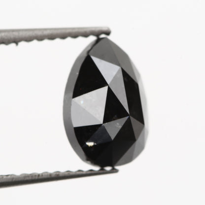 2 Carat Pear Rose Cut Fancy Natural Black Diamond - Blackdiamond