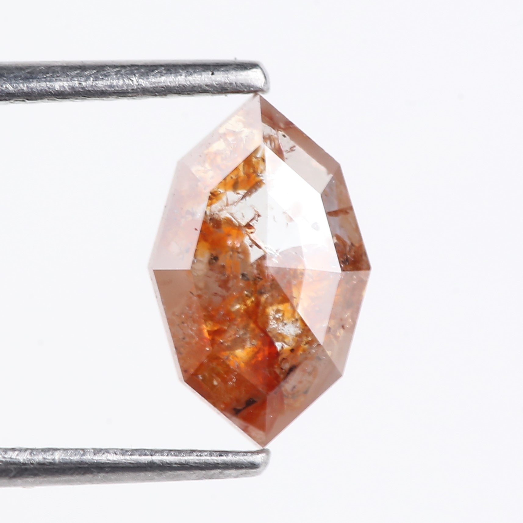 1.28 Carat Orange Red Salt & Pepper Marquise Cut Diamond 9.30 MM