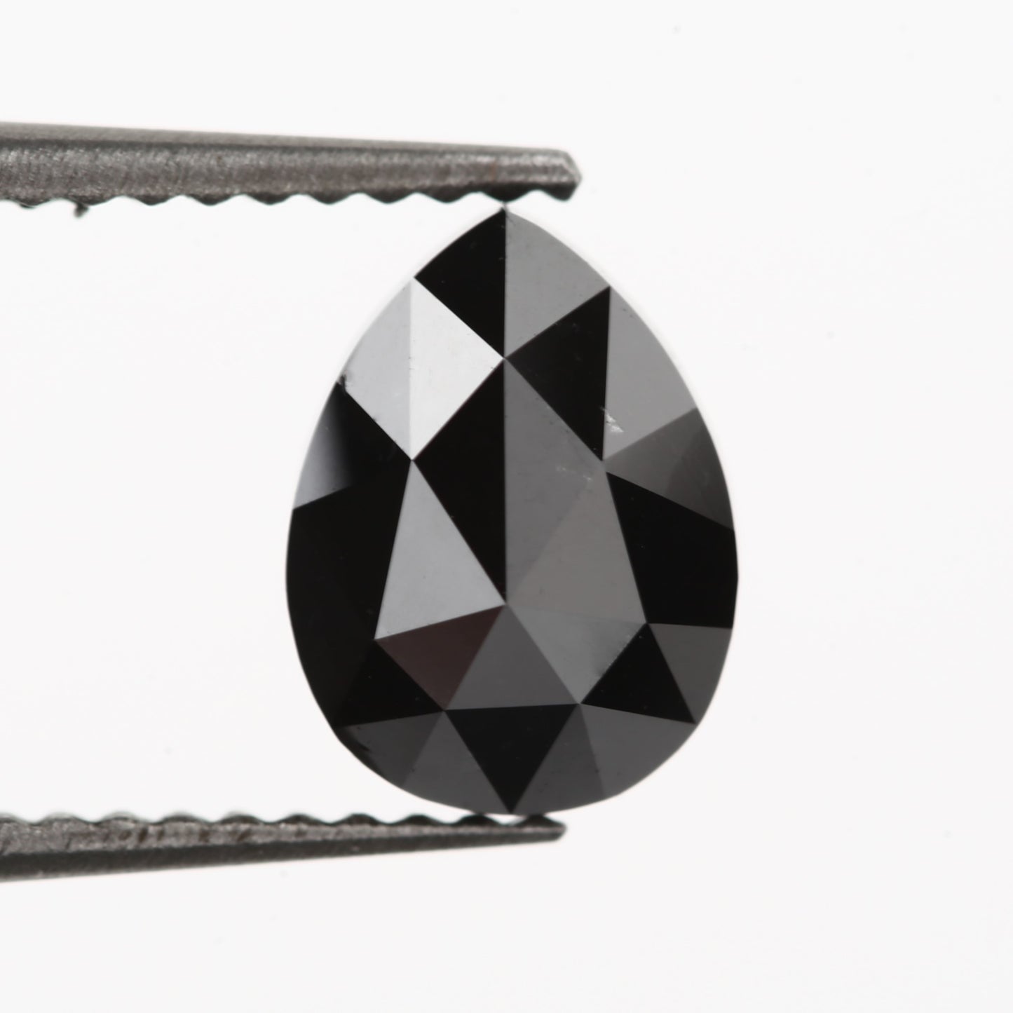 Pear rose cut black diamond