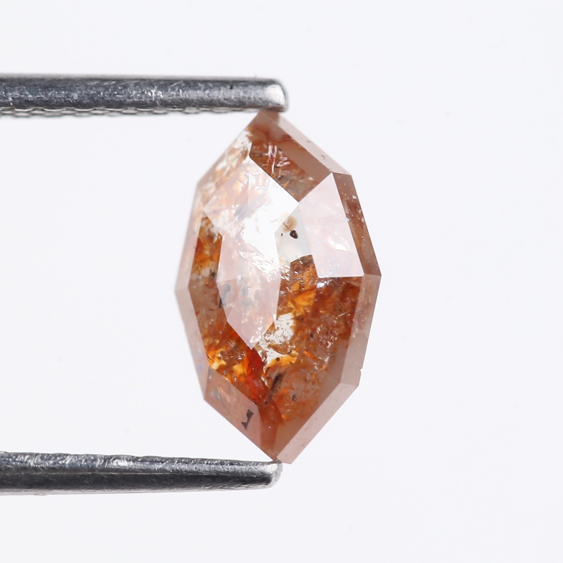 1.28 Carat Orange Red Salt & Pepper Marquise Cut Diamond 9.30 MM