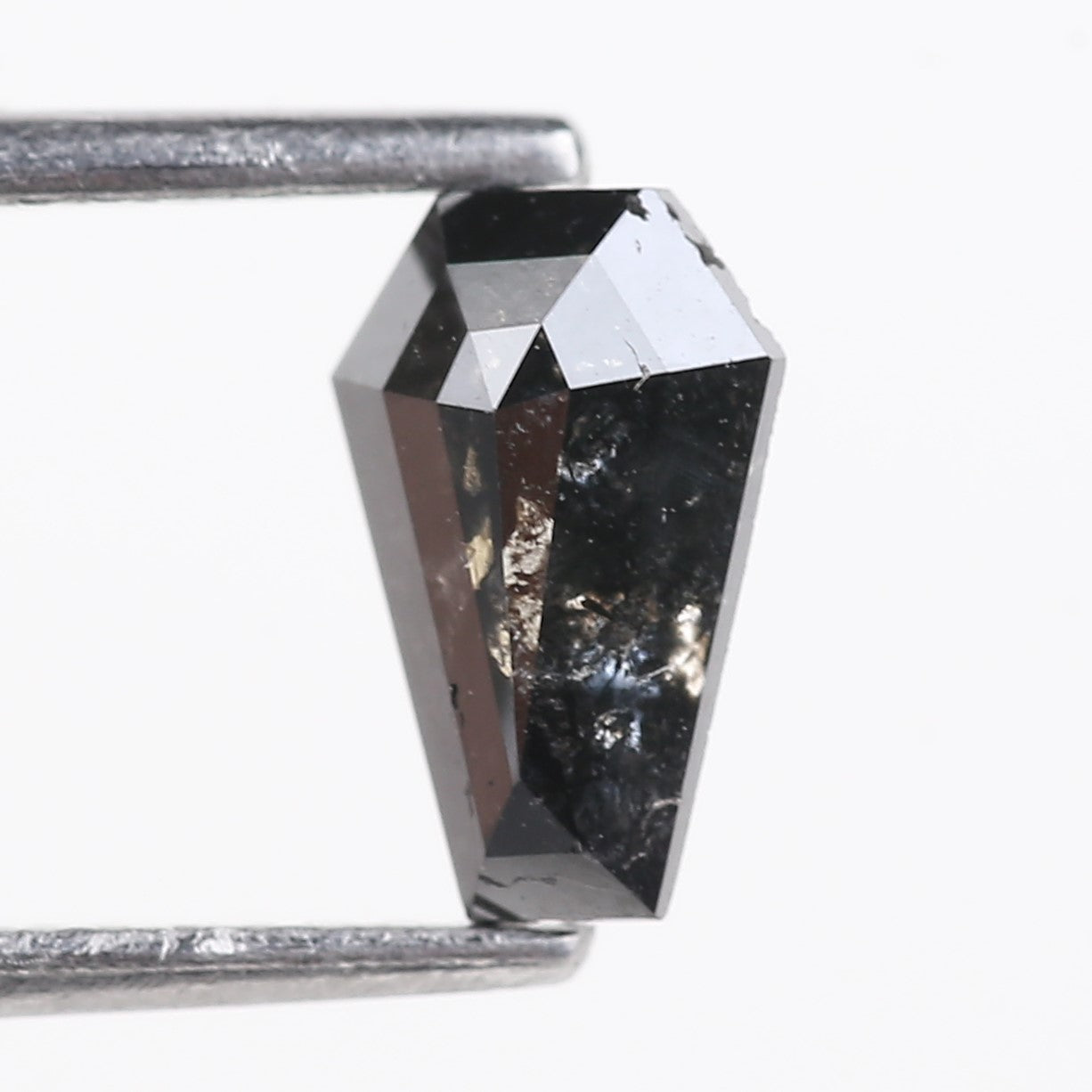 0.71 Carat Natural Black Grey Coffin Cut Salt And Pepper Diamond 8.15 MM