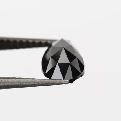 rose cut black diamond pear