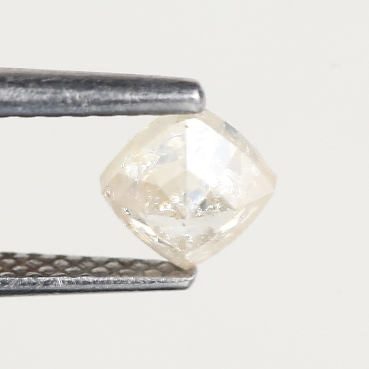 0.49 Carat Square Cushion White Diamond Salt and Pepper 4.4 MM