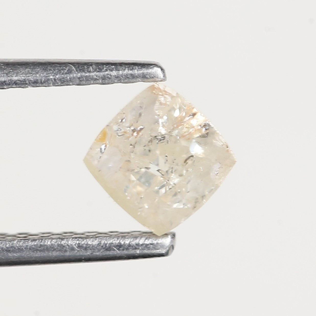 0.49 Carat Square Cushion White Diamond Salt and Pepper 4.4 MM