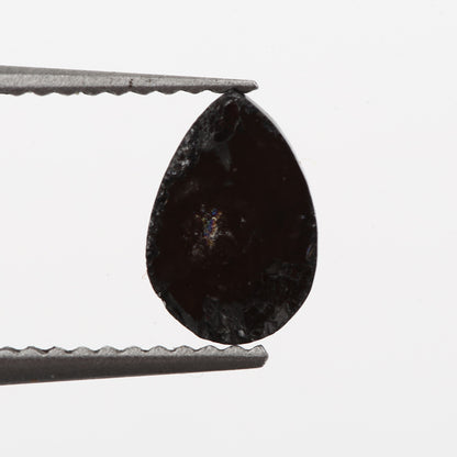 1 Carat Pear Rose Cut Fancy Natural Black Diamond - Blackdiamond