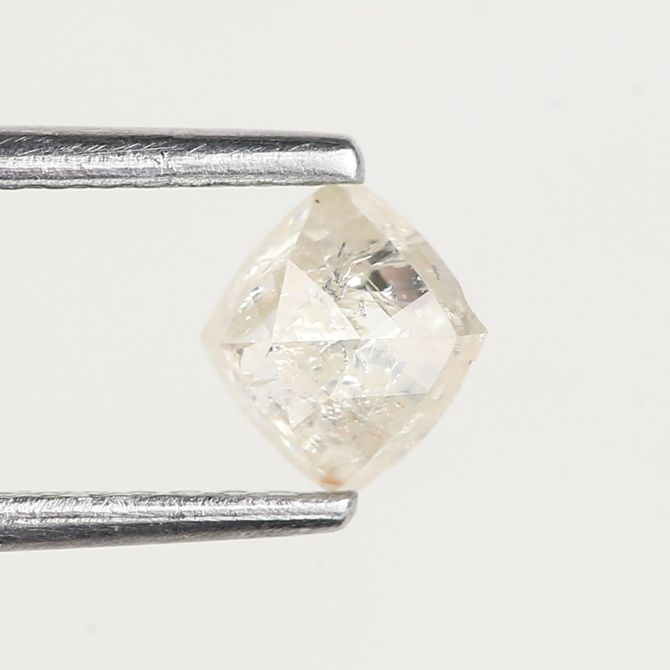 0.49 Carat Square Cushion White Diamond Salt and Pepper 4.4 MM