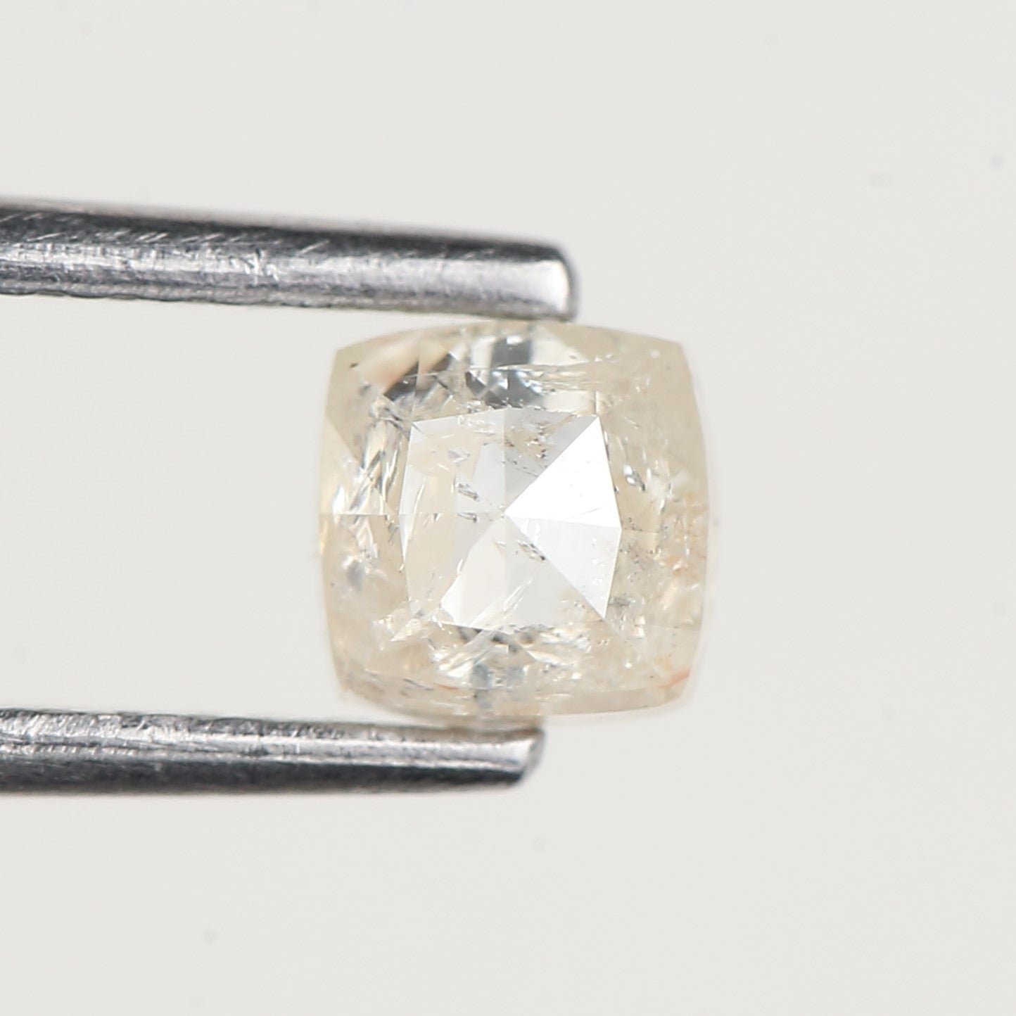 0.49 Carat Square Cushion White Diamond Salt and Pepper 4.4 MM