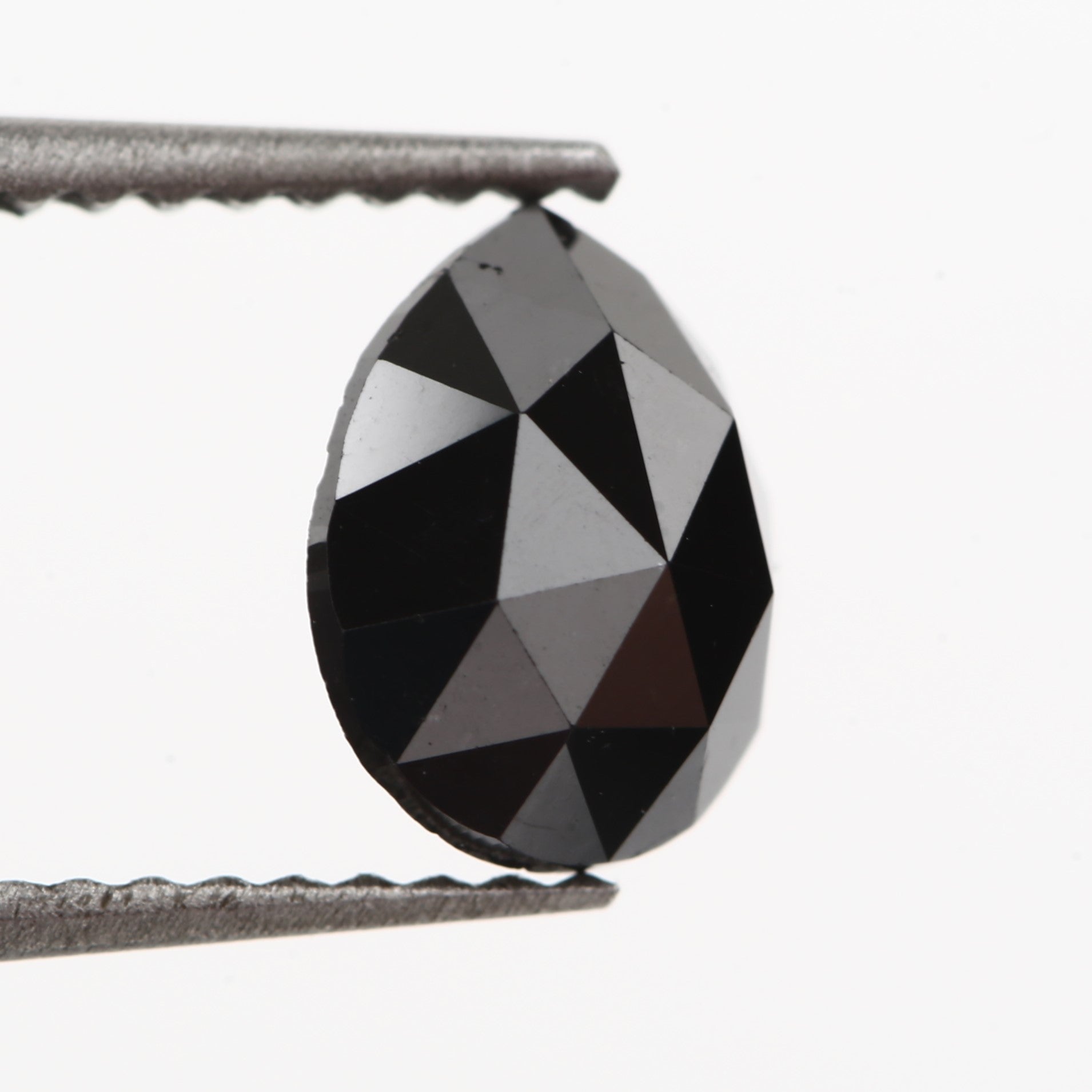 0.93 Carat Pear Rose Cut Fancy Natural Black Diamond - Blackdiamond