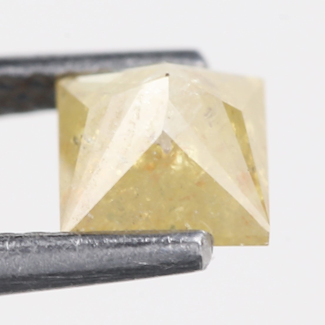 0.90 Carat Natural Salt And Pepper Yellow Princess Cut Diamond 5 MM