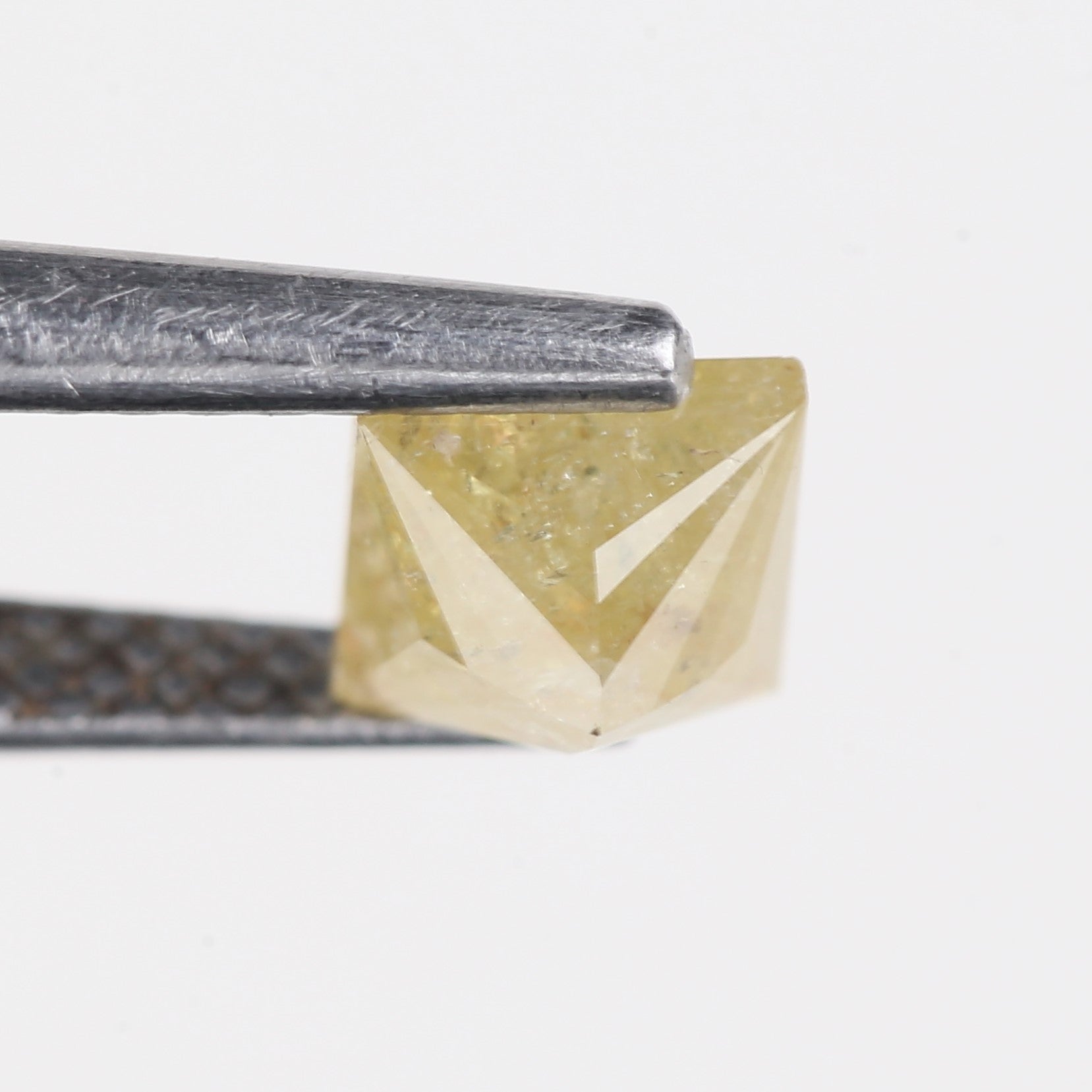 0.90 Carat Natural Salt And Pepper Yellow Princess Cut Diamond 5 MM