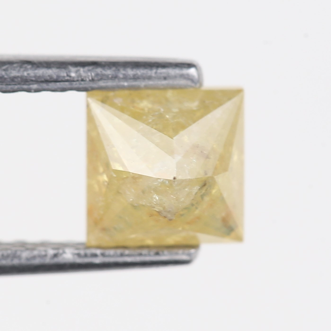 0.90 Carat Natural Salt And Pepper Yellow Princess Cut Diamond 5 MM