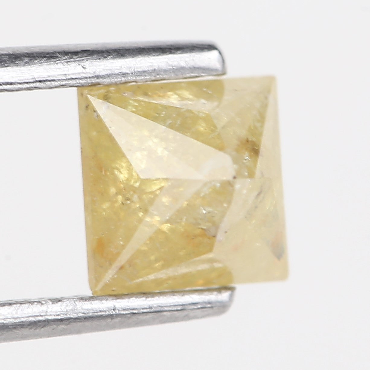 0.90 Carat Natural Salt And Pepper Yellow Princess Cut Diamond 5 MM