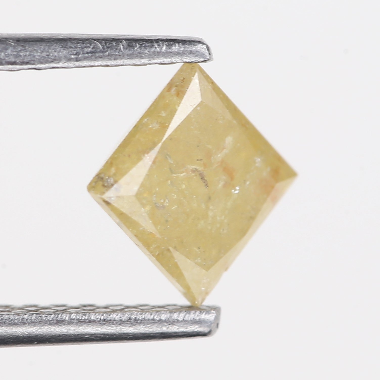 0.90 Carat Natural Salt And Pepper Yellow Princess Cut Diamond 5 MM