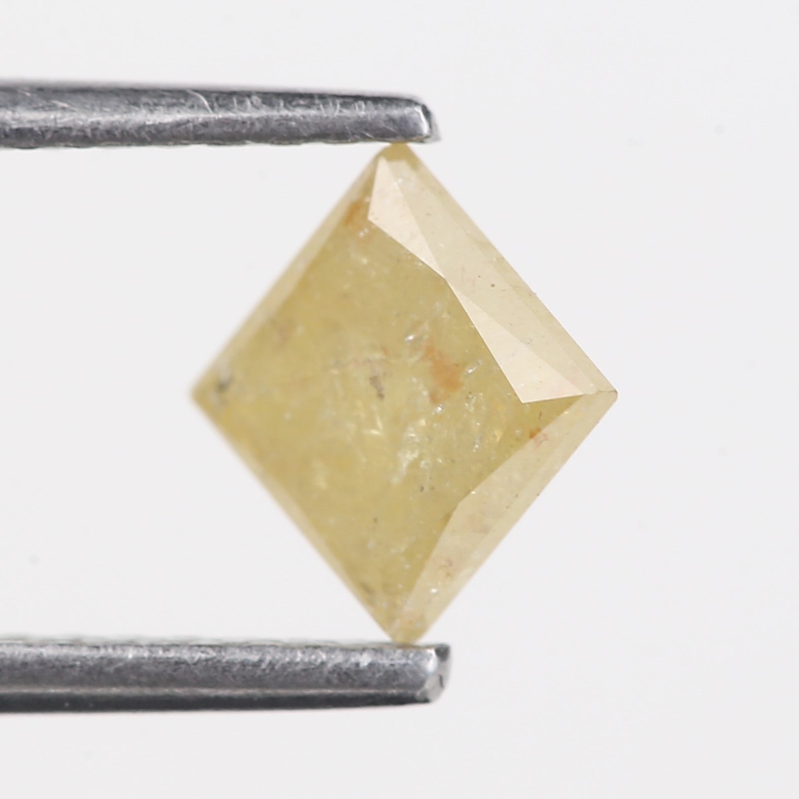 0.90 Carat Natural Salt And Pepper Yellow Princess Cut Diamond 5 MM