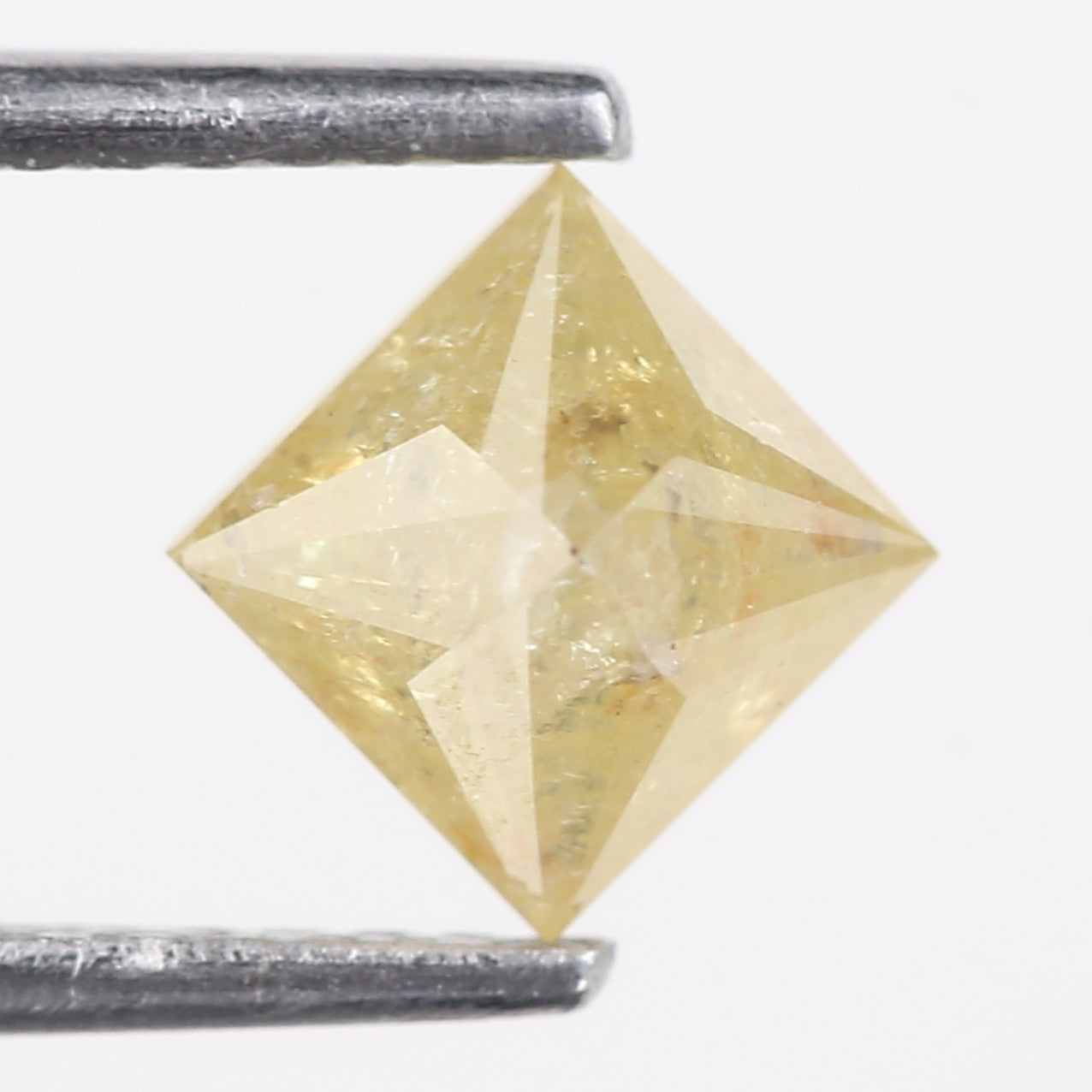 0.90 Carat Natural Salt And Pepper Yellow Princess Cut Diamond 5 MM