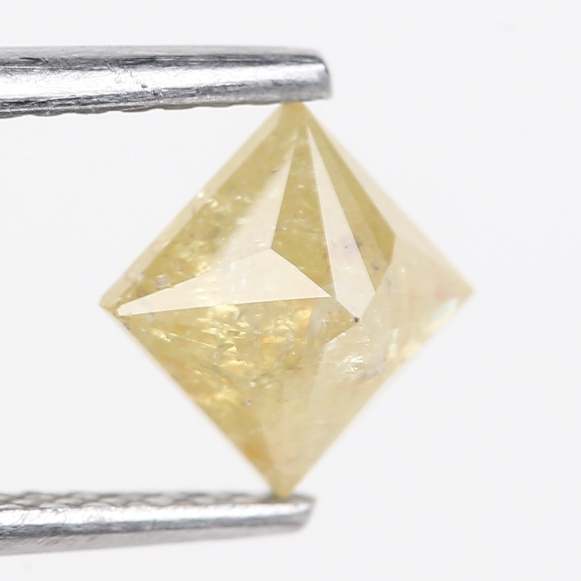 0.90 Carat Natural Salt And Pepper Yellow Princess Cut Diamond 5 MM