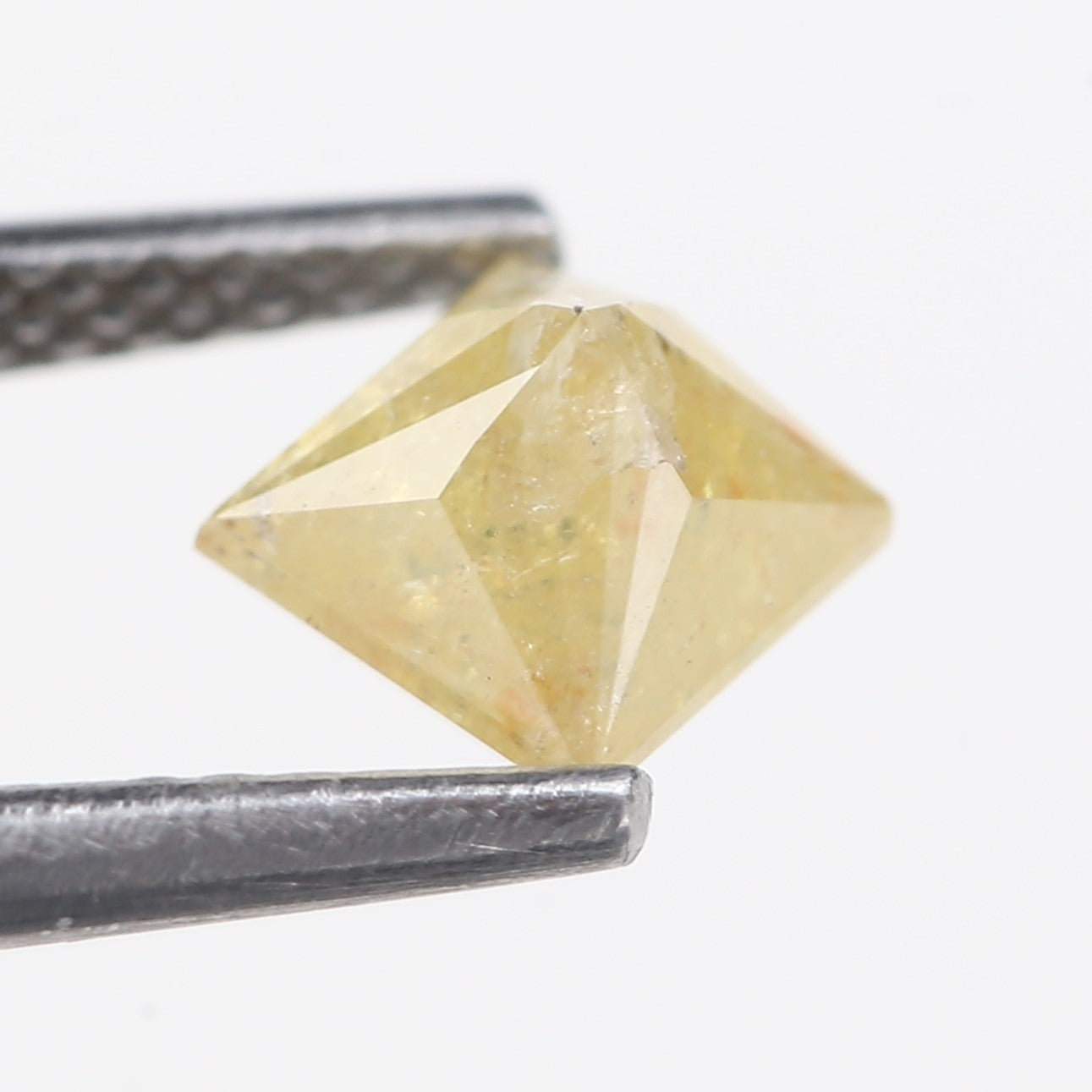 0.90 Carat Natural Salt And Pepper Yellow Princess Cut Diamond 5 MM