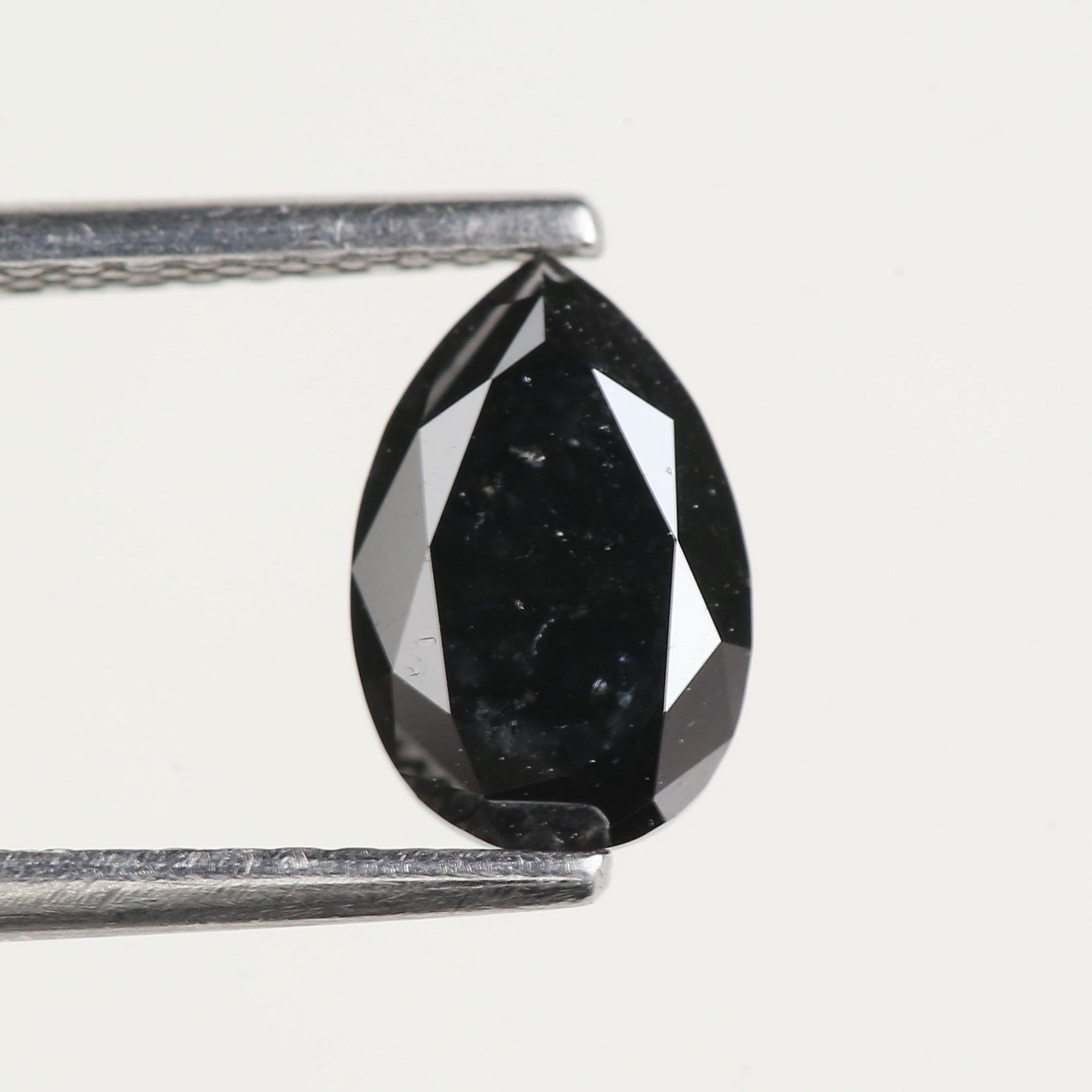 1.13 Carat Pear Cut Natural Black Diamond 8.10 MM