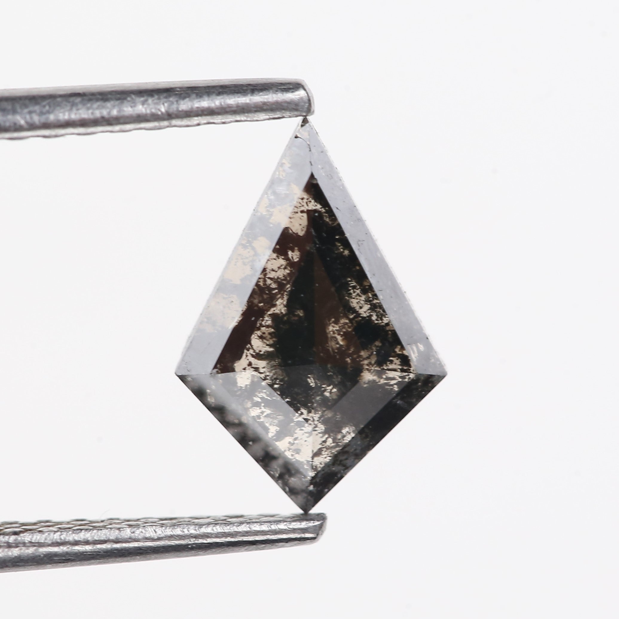 0.60 Carat Natural Black Kite Cut Salt Pepper Diamond 9.27 MM