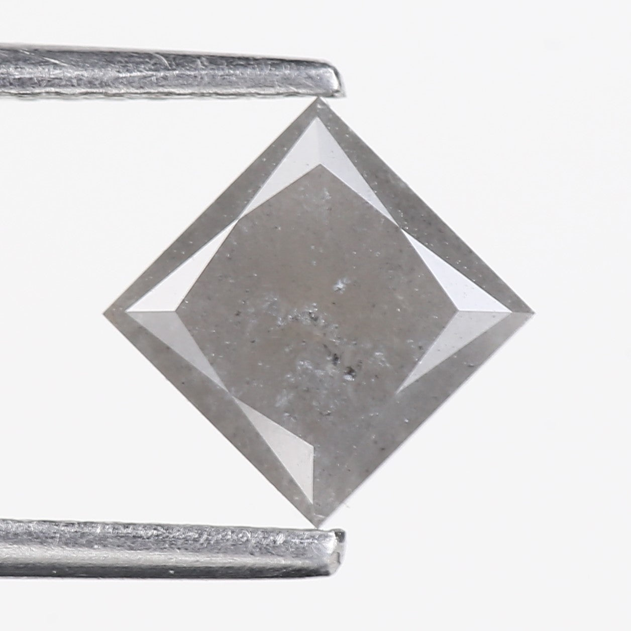 1.17 Carat Natural Grey Princess Cut Loose Salt And Pepper Diamond 5.57 MM