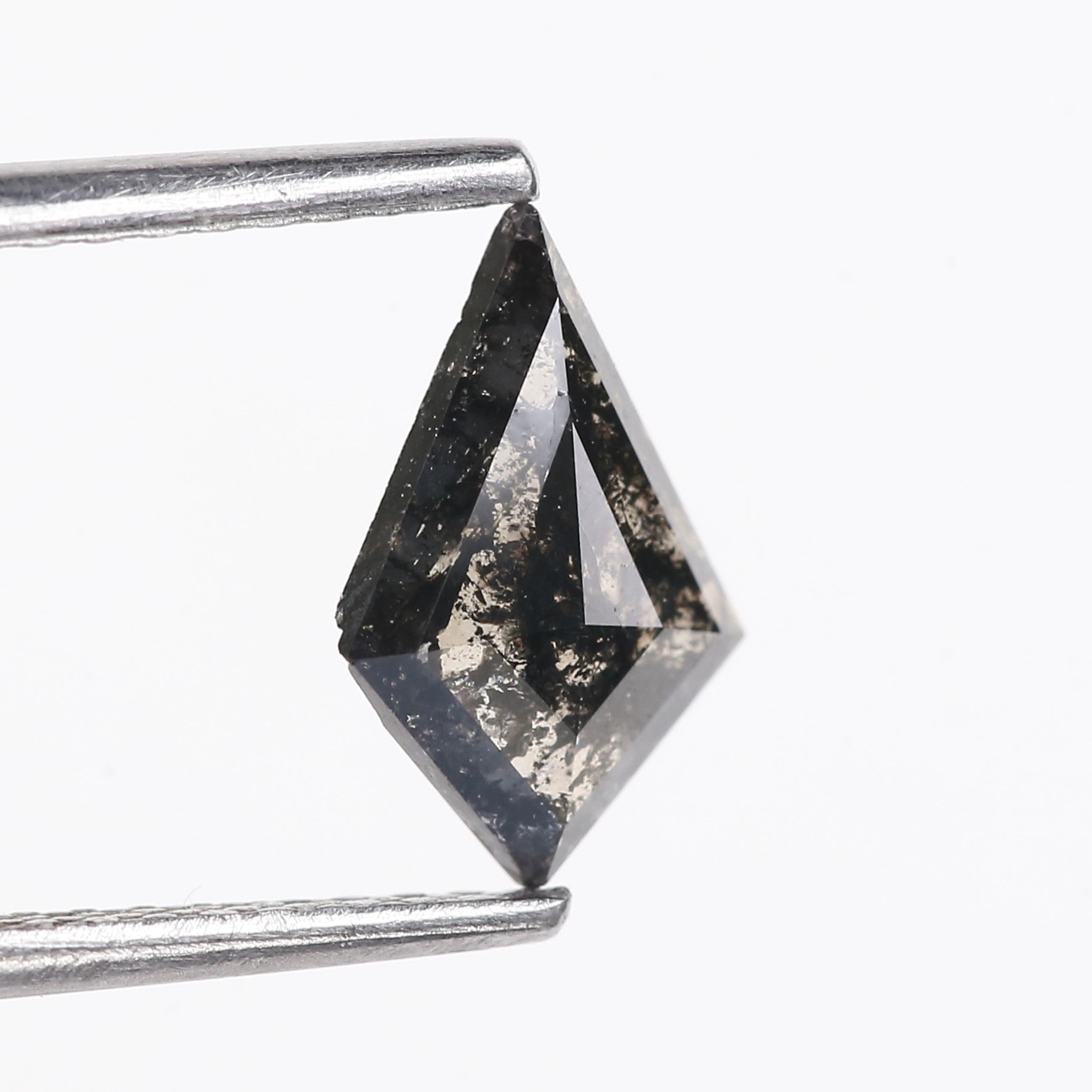 0.60 Carat Natural Black Kite Cut Salt Pepper Diamond 9.27 MM