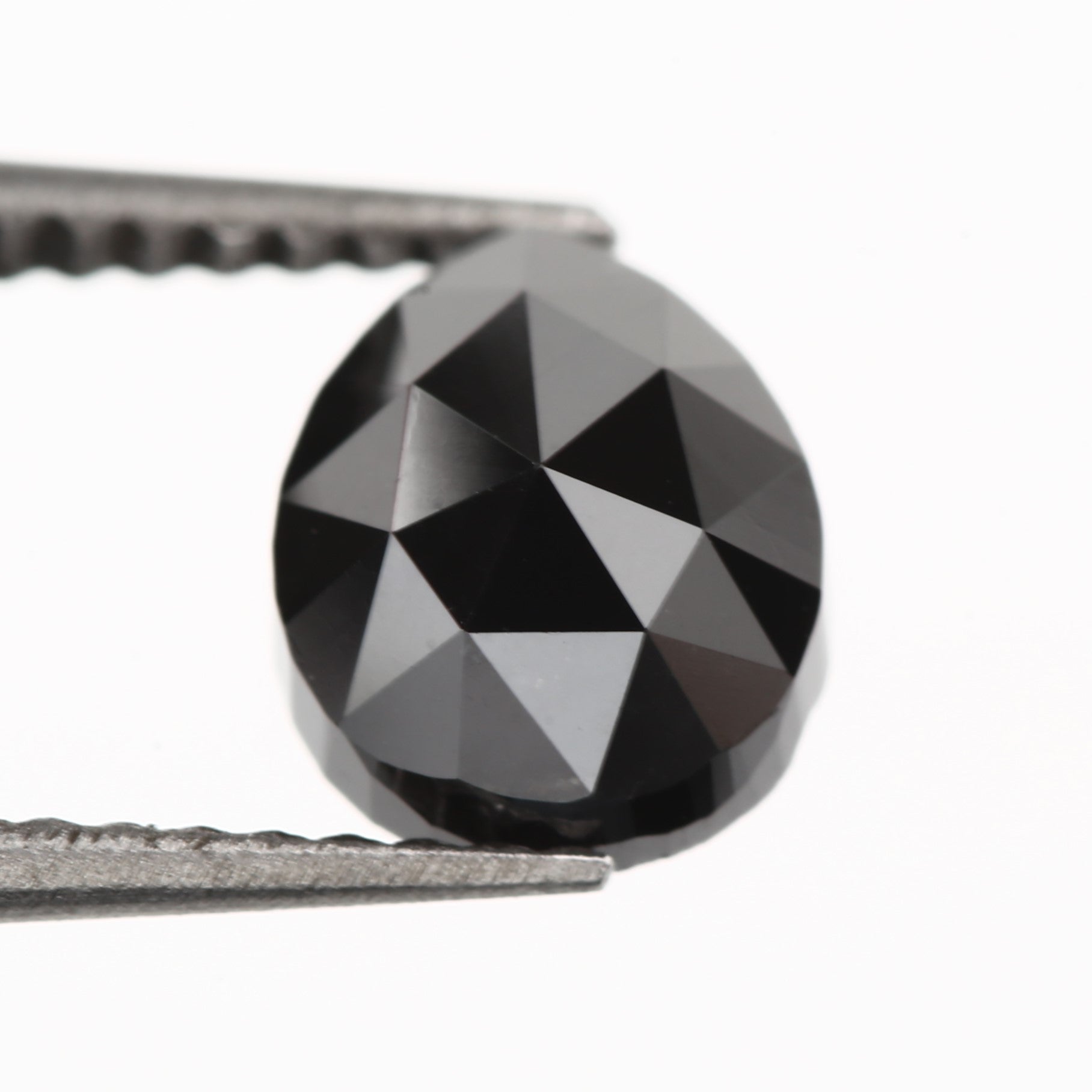 1.35 Carat Pear Rose Cut Fancy Natural Black Diamond - Blackdiamond