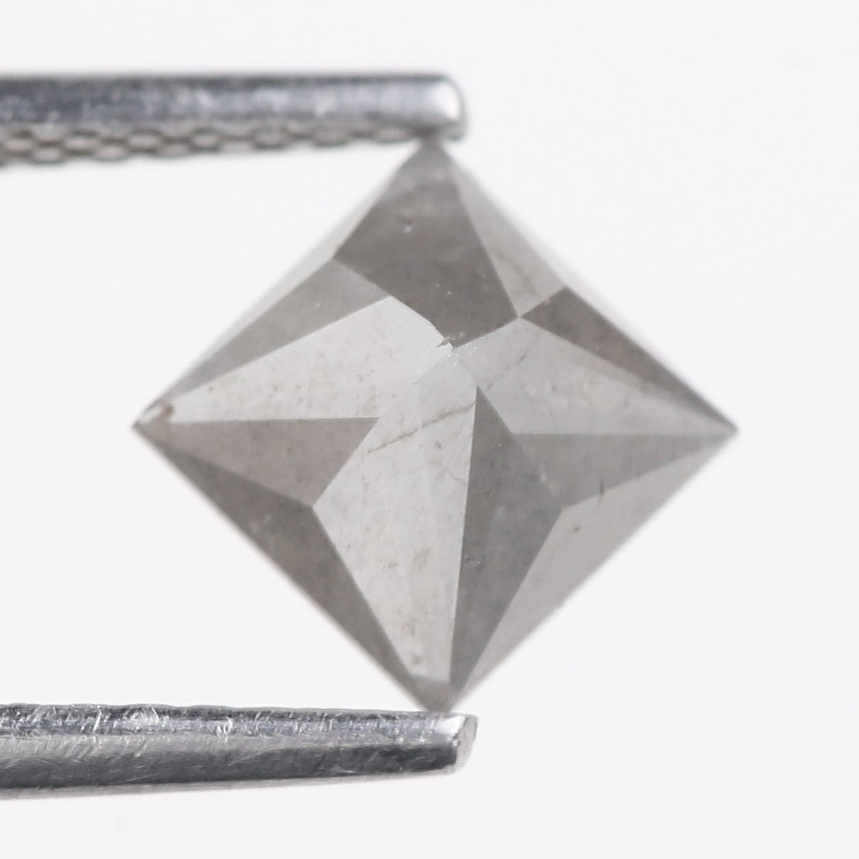 1.17 Carat Natural Grey Princess Cut Loose Salt And Pepper Diamond 5.57 MM