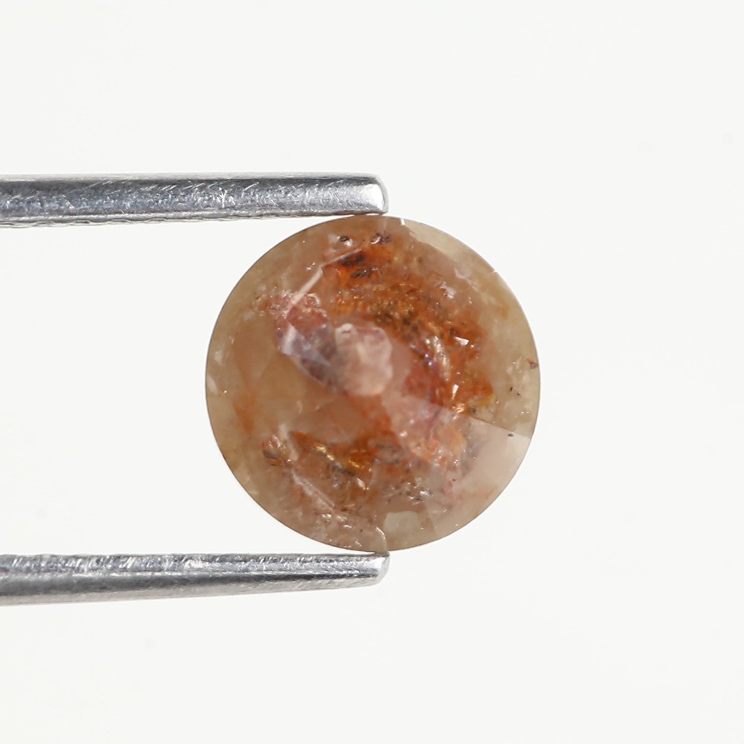 1.76 Carat Round Orange Yellow Salt and Pepper Diamond 7.20 MM