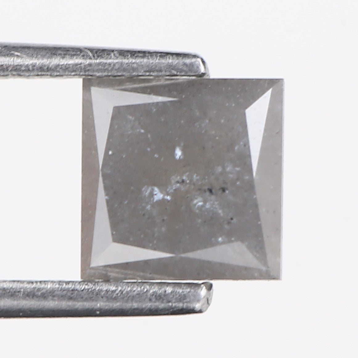 1.17 Carat Natural Grey Princess Cut Loose Salt And Pepper Diamond 5.57 MM