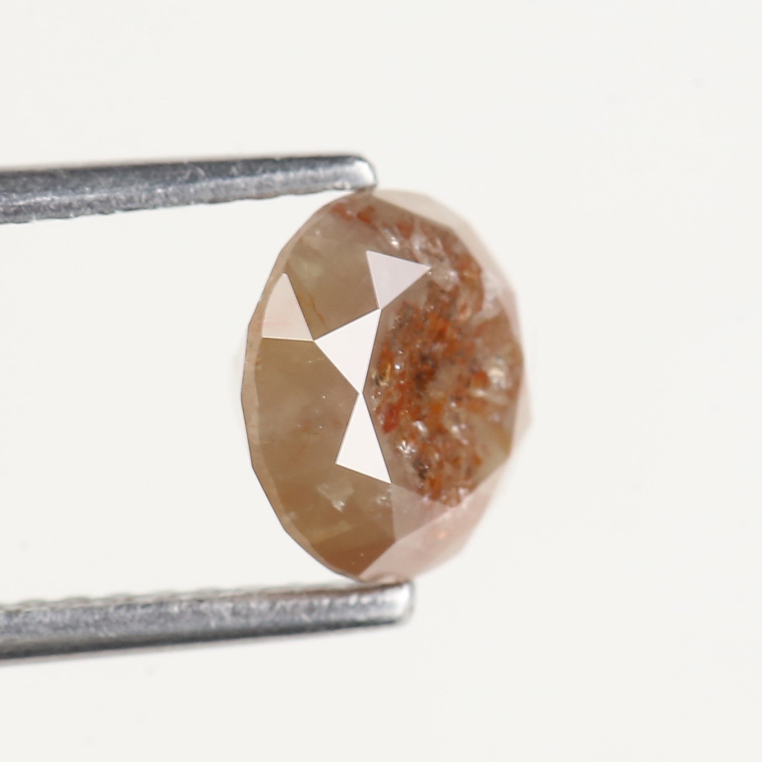 1.76 Carat Round Orange Yellow Salt and Pepper Diamond 7.20 MM