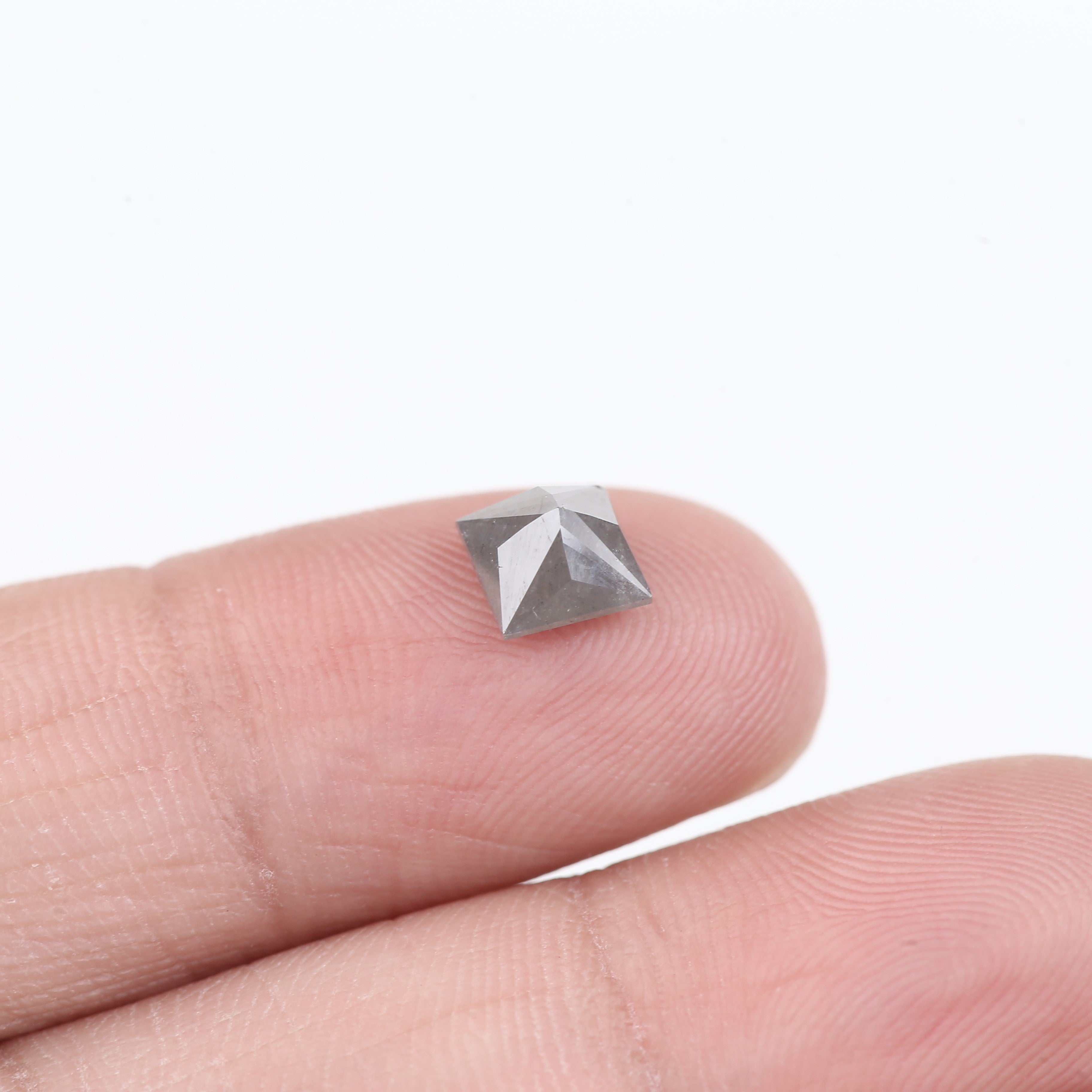 1.17 Carat Natural Grey Princess Cut Loose Salt And Pepper Diamond 5.57 MM