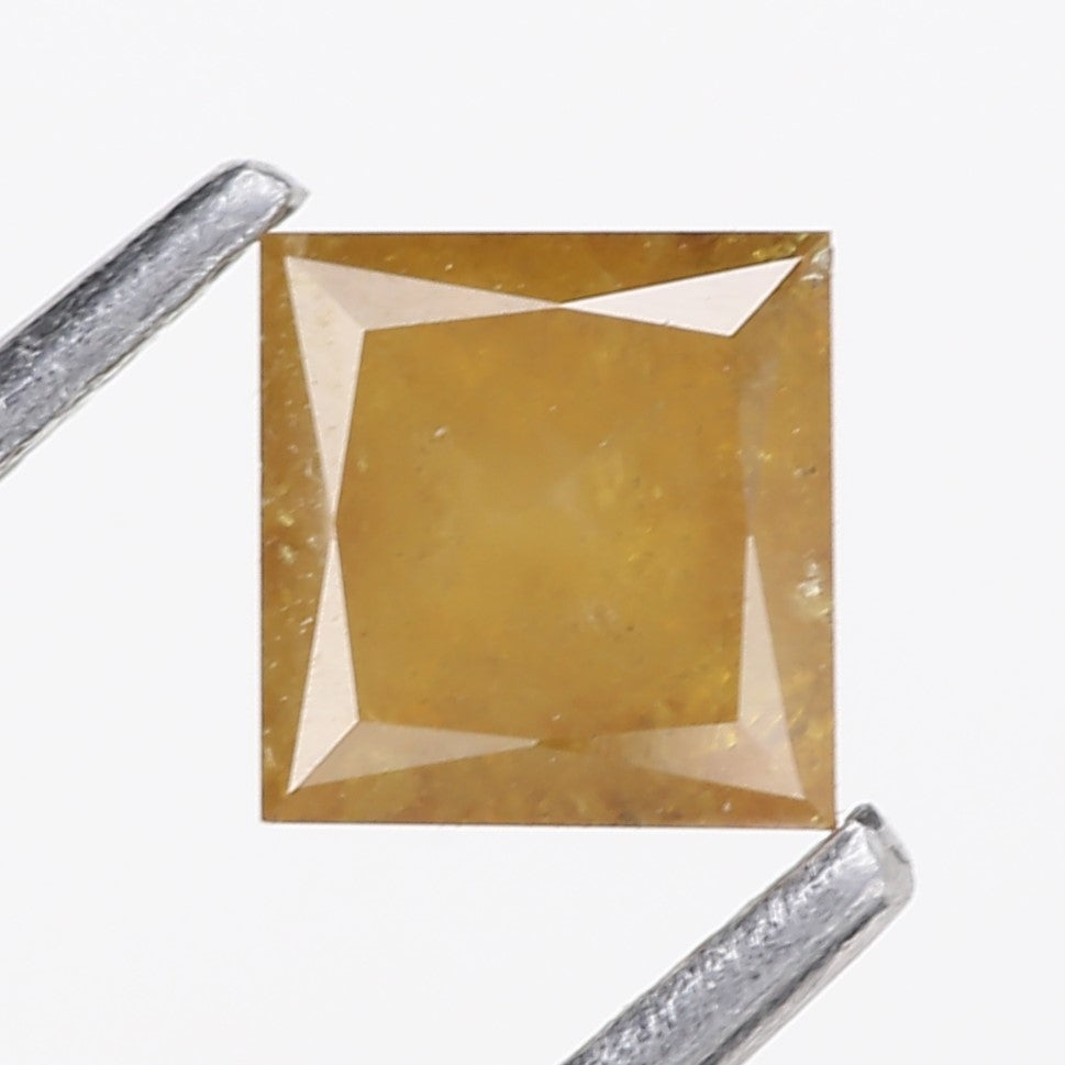 0.74 Carat Natural Fancy Yellow Princess Cut Loose Diamond 4.96 MM