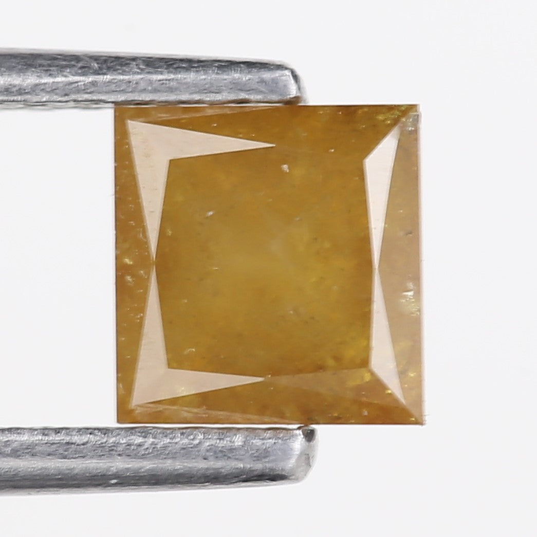 0.74 Carat Natural Fancy Yellow Princess Cut Loose Diamond 4.96 MM