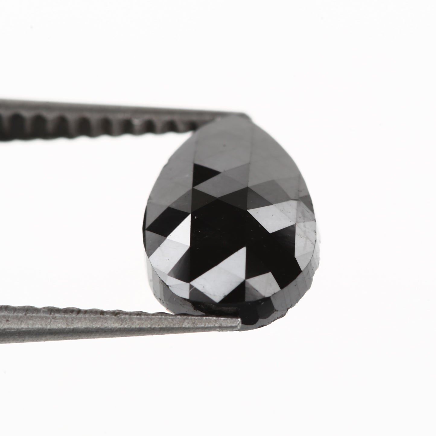 1.56 Carat Pear Rose Cut Fancy Natural Black Diamond - Blackdiamond