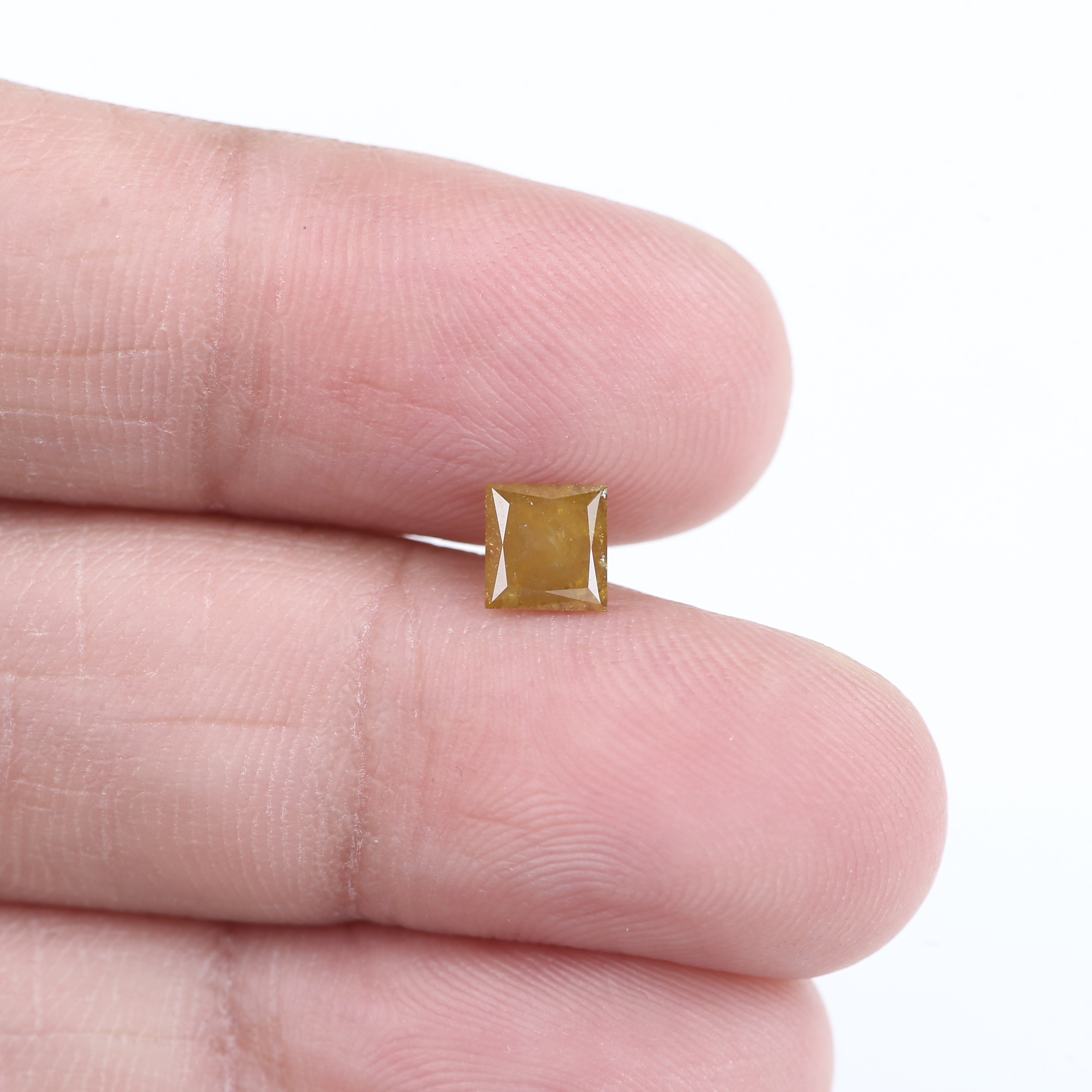 0.74 Carat Natural Fancy Yellow Princess Cut Loose Diamond 4.96 MM