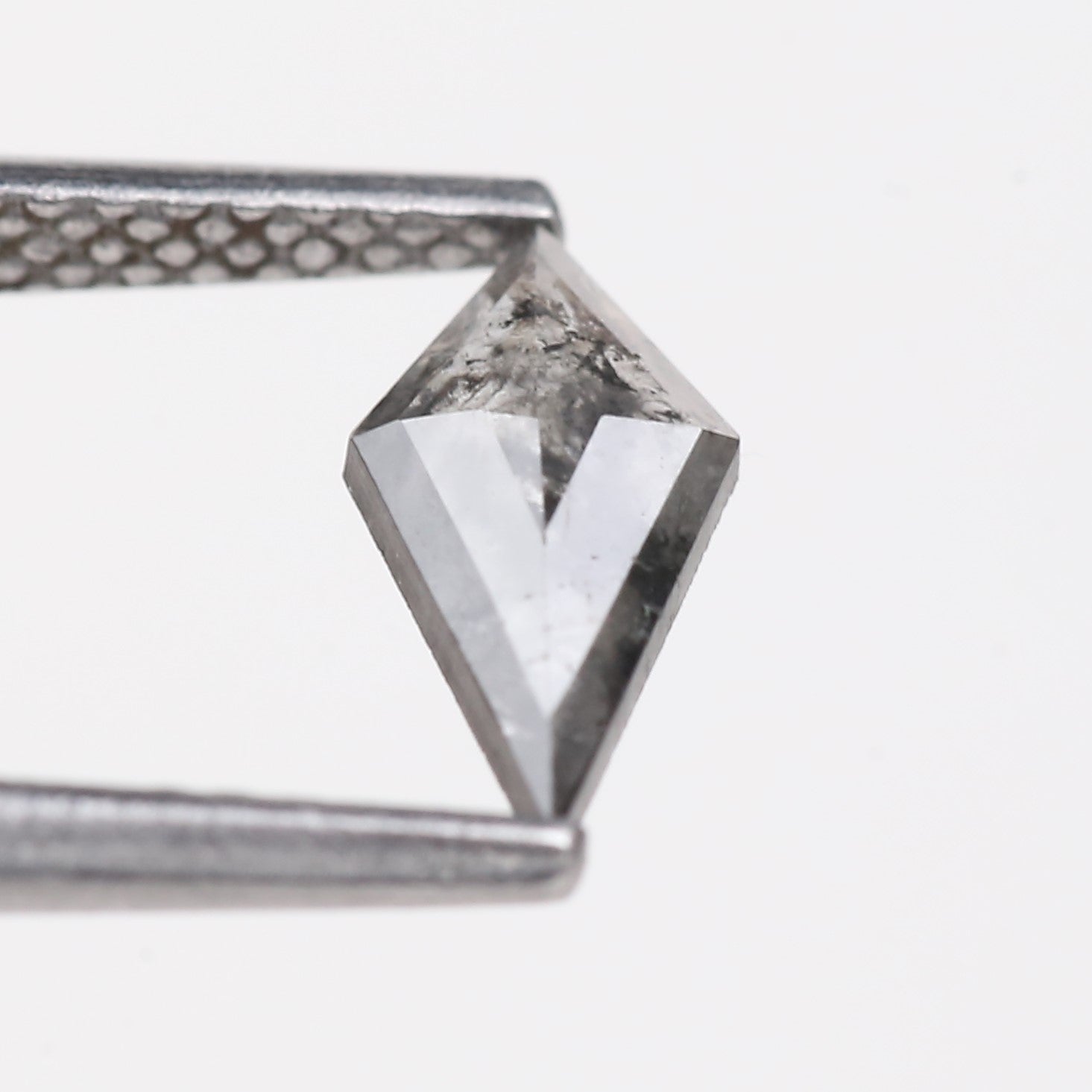 0.48 Carat Natural Gray Kite Cut Salt And Pepper Diamond 8.94 MM