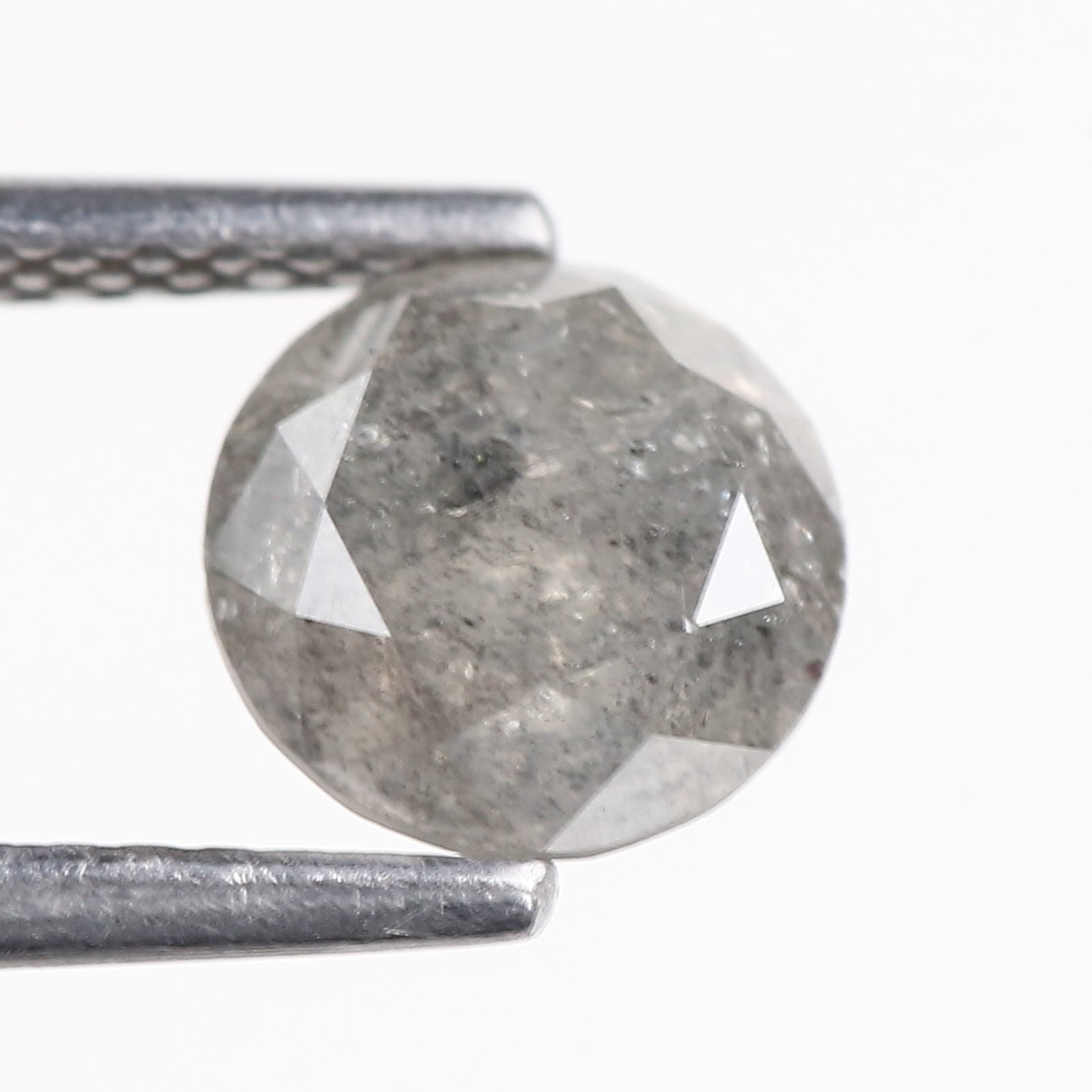 1.37 Carat Natural Gray Round Salt And Pepper Diamond 6.60 MM