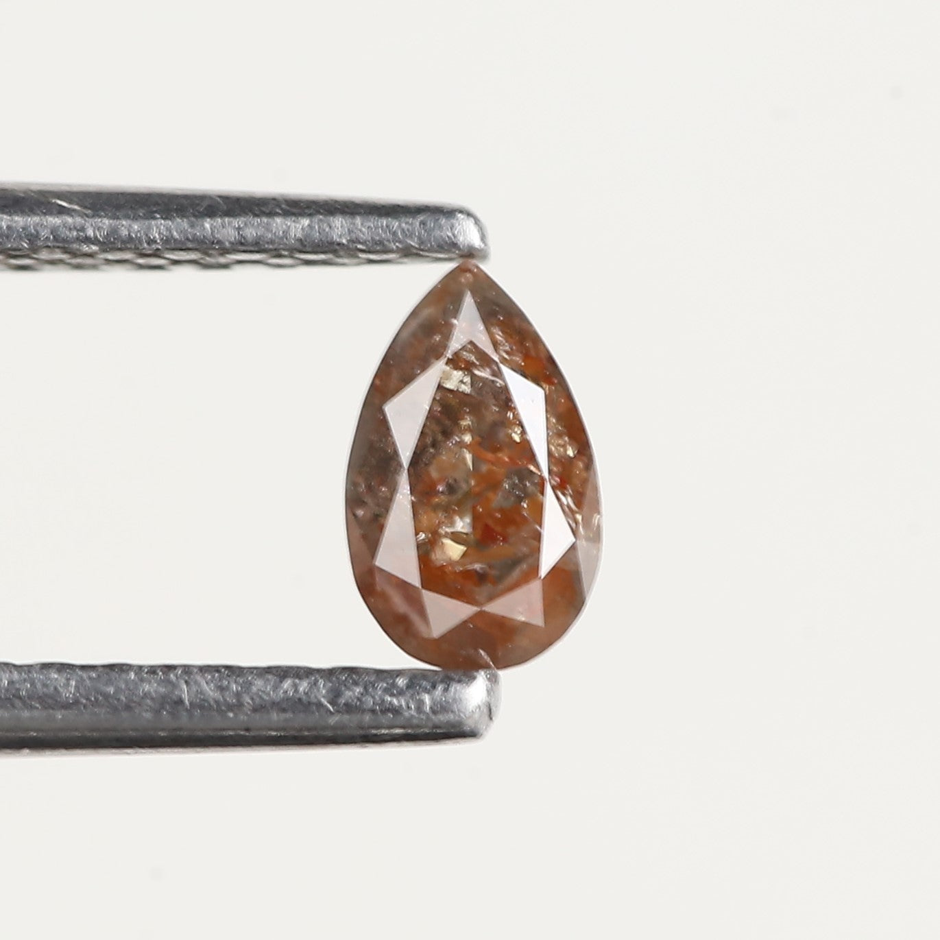 0.23 Carat Natural Red Pear Salt and Pepper Diamond 5.10 MM
