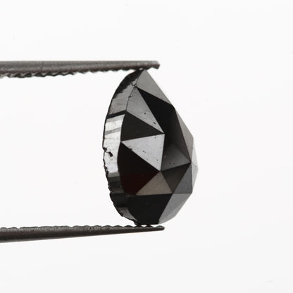 4.58 Carat Pear Rose Cut Fancy Natural Black Diamond - Blackdiamond