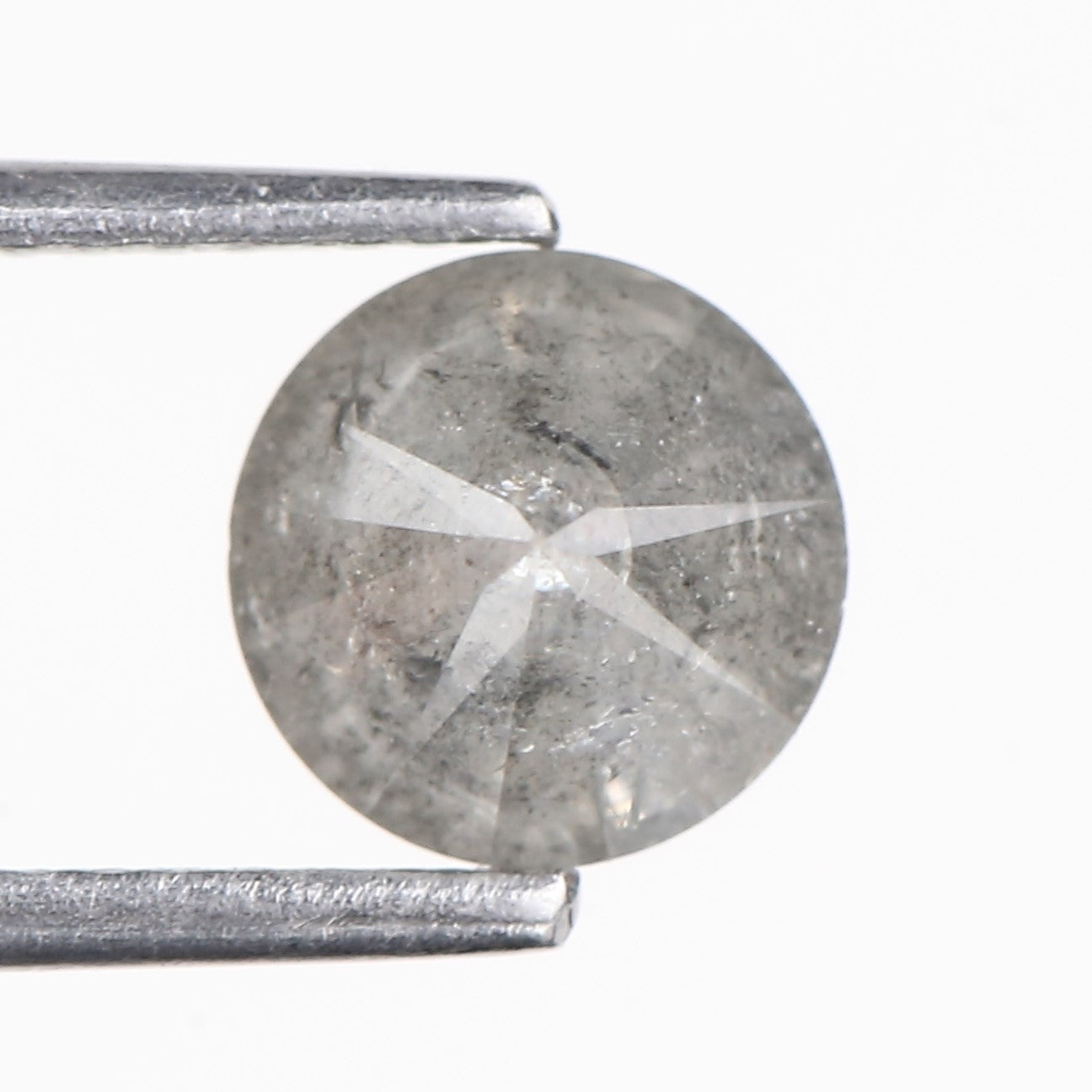 1.37 Carat Natural Gray Round Salt And Pepper Diamond 6.60 MM