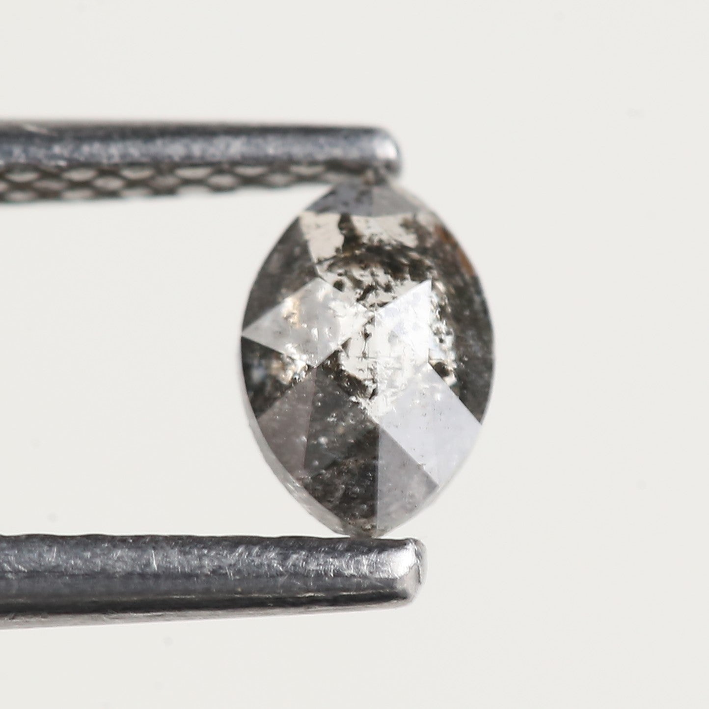 0.27 Carat Marquise Gray Rose Cut Salt and Pepper Diamond 5.50 MM