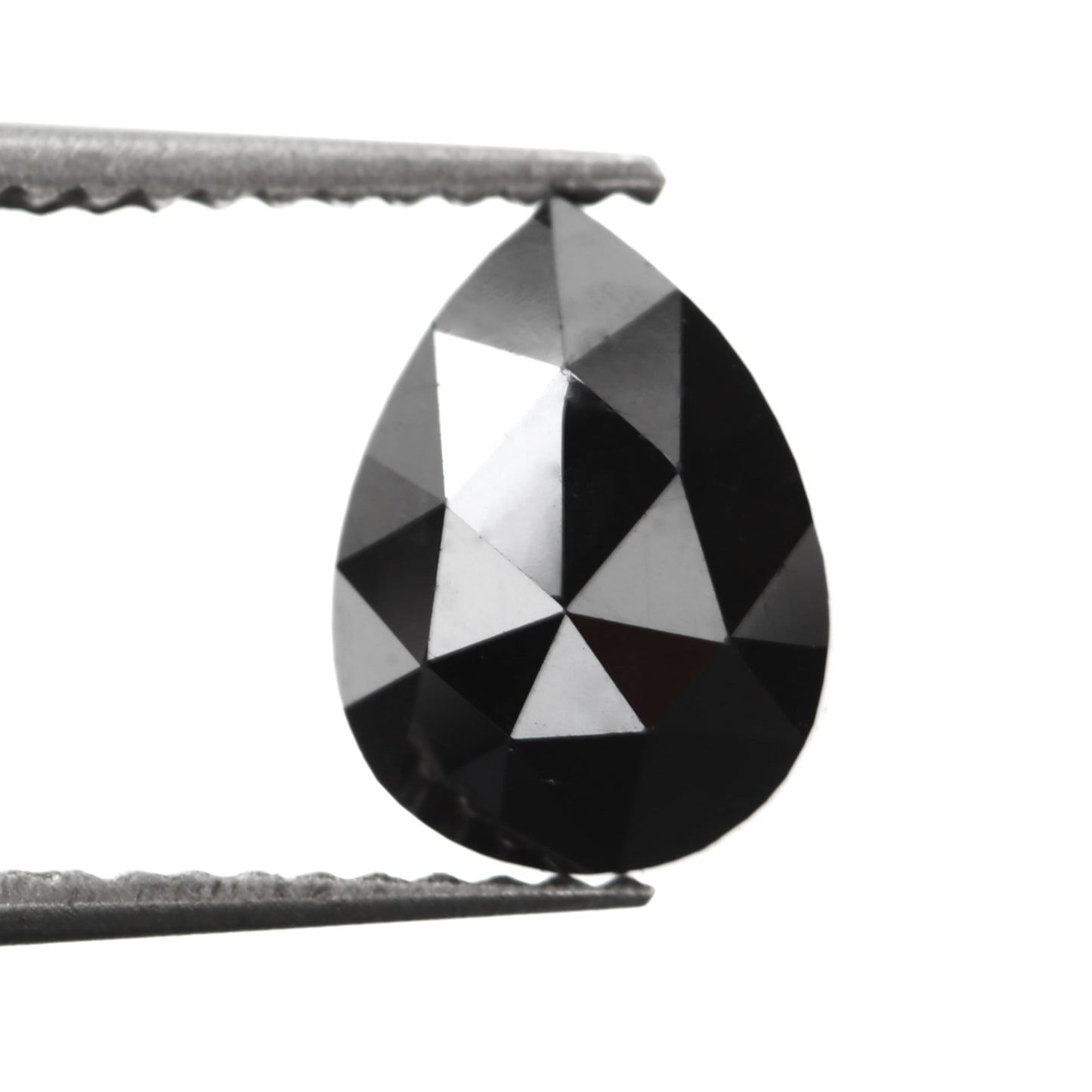 rose cut black pear diamond