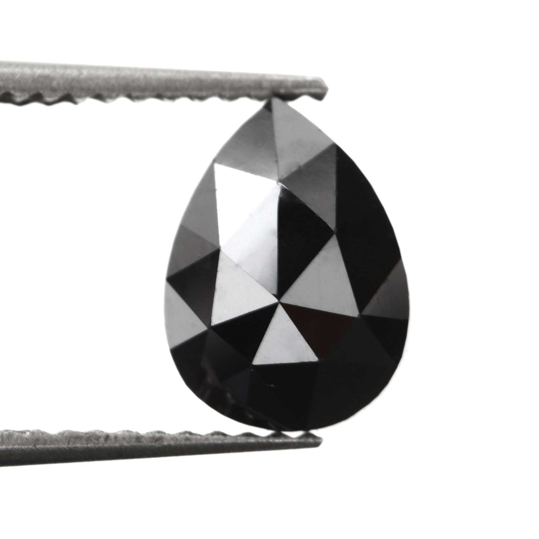 rose cut black pear diamond