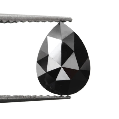 rose cut black pear diamond