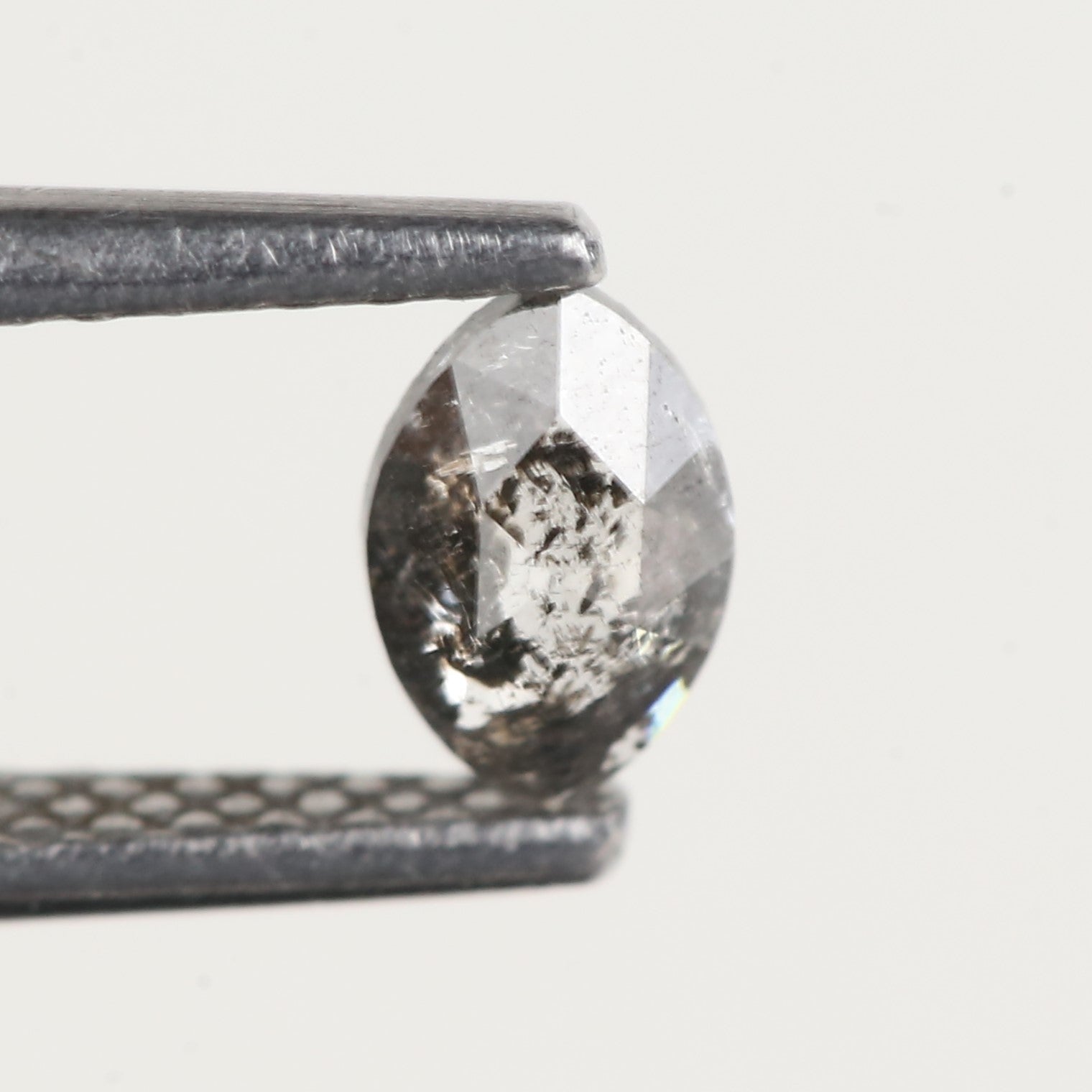 0.27 Carat Marquise Gray Rose Cut Salt and Pepper Diamond 5.50 MM